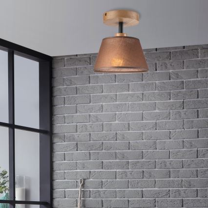 Brilagi - LED  Ytmonterad ljuskrona ANTHONY 1xE14/60W/230V ek/brun