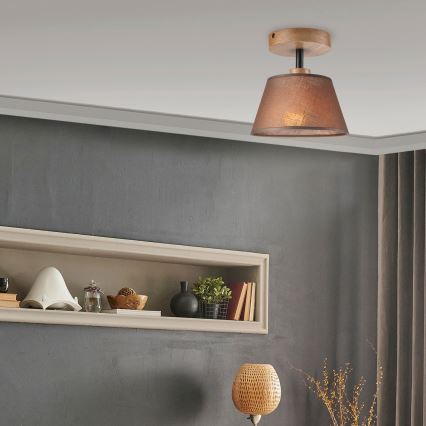 Brilagi - LED  Ytmonterad ljuskrona ANTHONY 1xE14/60W/230V ek/brun