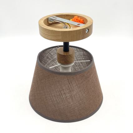 Brilagi - LED  Ytmonterad ljuskrona ANTHONY 1xE14/60W/230V ek/brun