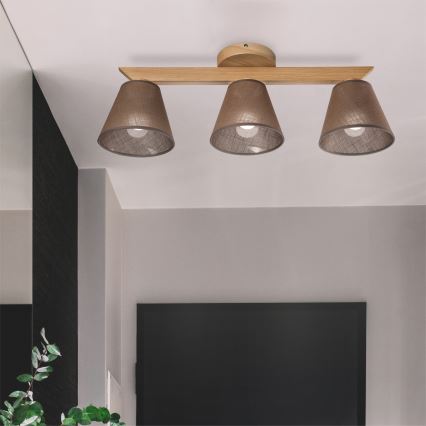 Brilagi - LED  Ytmonterad ljuskrona ANTHONY 3xE14/40W/230V ek/brun