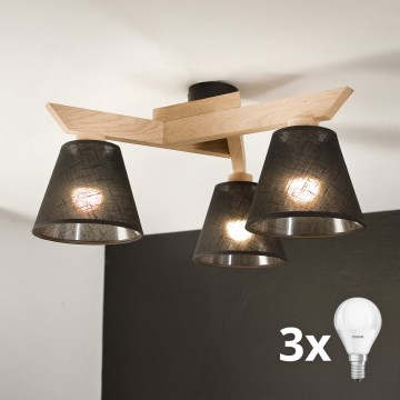 Brilagi - LED  Ytmonterad ljuskrona ANTHONY 3xE14/40W/230V ek/svart