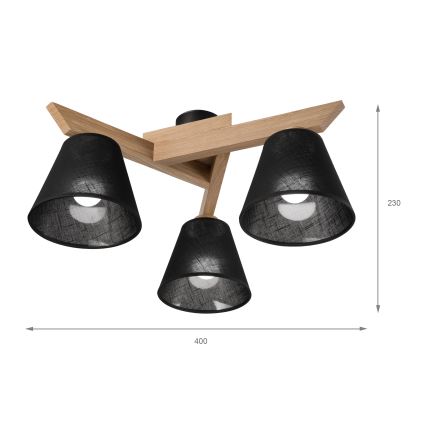 Brilagi - LED  Ytmonterad ljuskrona ANTHONY 3xE14/40W/230V ek/svart