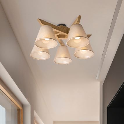 Brilagi - LED  Ytmonterad ljuskrona ANTHONY 5xE14/40W/230V ek/beige