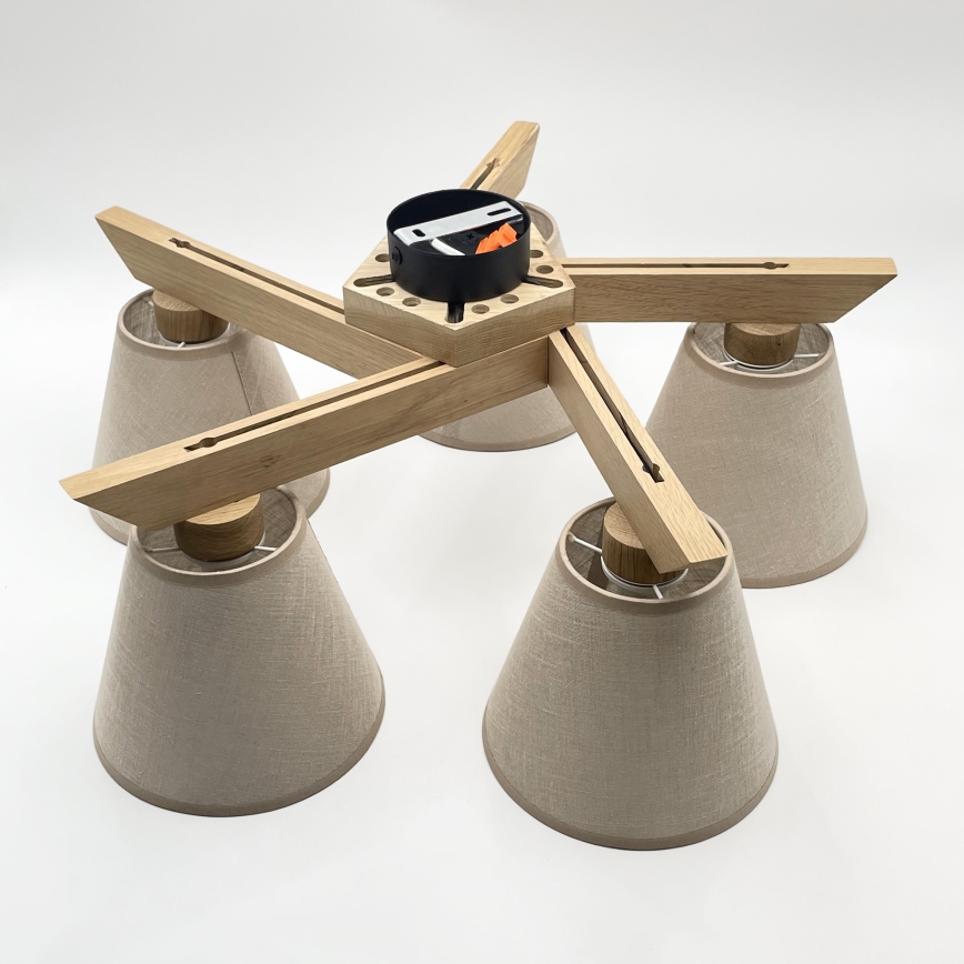 Brilagi - LED  Ytmonterad ljuskrona ANTHONY 5xE14/40W/230V ek/beige