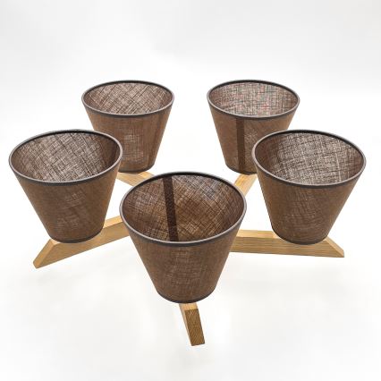 Brilagi - LED  Ytmonterad ljuskrona ANTHONY 5xE14/40W/230V ek/brun