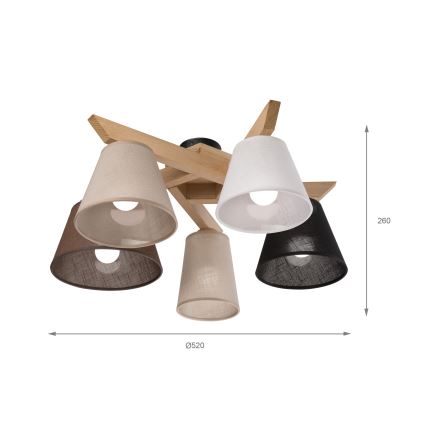 Brilagi - LED  Ytmonterad ljuskrona ANTHONY 5xE14/40W/230V ek