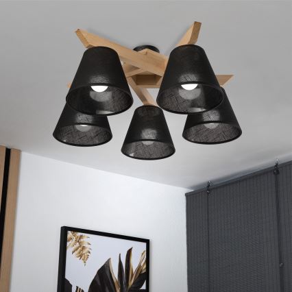 Brilagi - LED  Ytmonterad ljuskrona ANTHONY 5xE14/40W/230V ek/svart