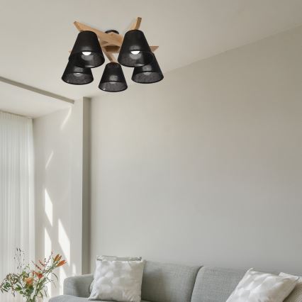 Brilagi - LED  Ytmonterad ljuskrona ANTHONY 5xE14/40W/230V ek/svart