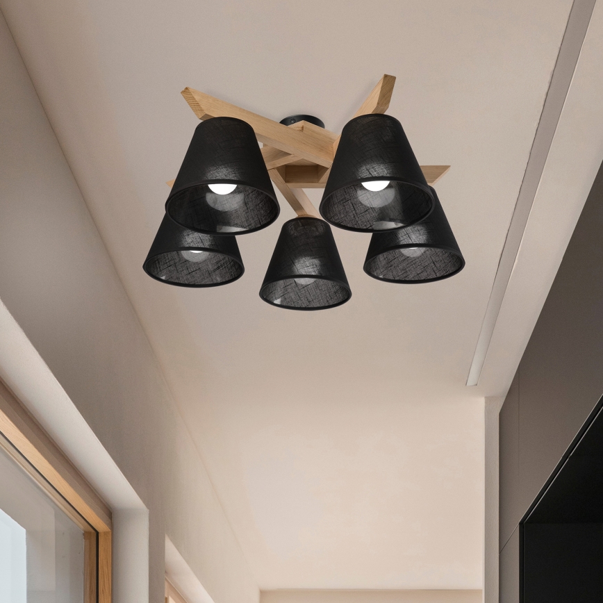 Brilagi - LED  Ytmonterad ljuskrona ANTHONY 5xE14/40W/230V ek/svart