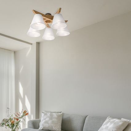 Brilagi - LED  Ytmonterad ljuskrona ANTHONY 5xE14/40W/230V ek/vit