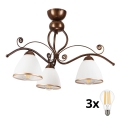 Brilagi - LED ytmonterad ljuskrona ANTICO 3xE27/60W/230V brons patina