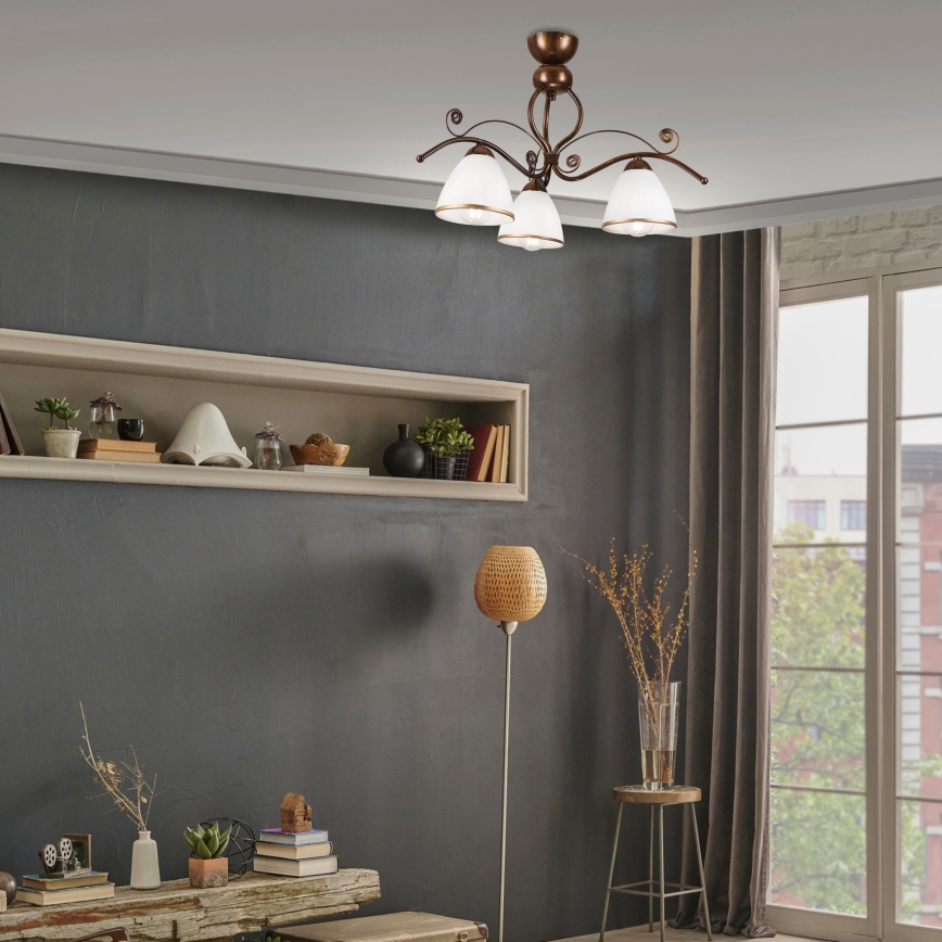 Brilagi - LED ytmonterad ljuskrona ANTICO 3xE27/60W/230V brons patina