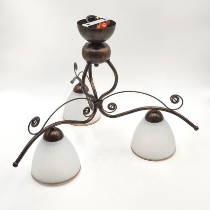 Brilagi - LED ytmonterad ljuskrona ANTICO 3xE27/60W/230V brons patina