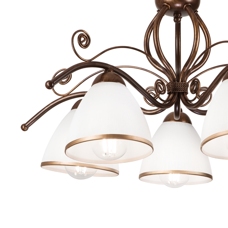 Brilagi - LED ytmonterad ljuskrona ANTICO 5xE27/60W/230V brons patina