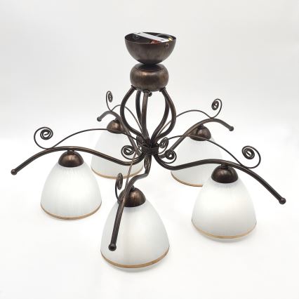 Brilagi - LED ytmonterad ljuskrona ANTICO 5xE27/60W/230V brons patina