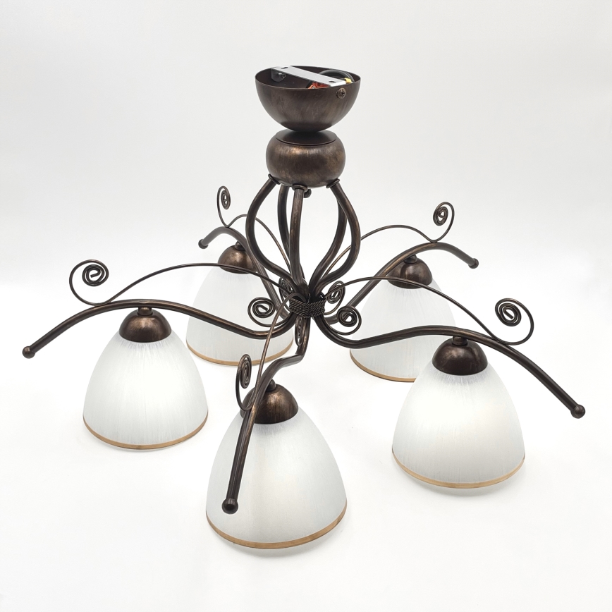 Brilagi - LED ytmonterad ljuskrona ANTICO 5xE27/60W/230V brons patina