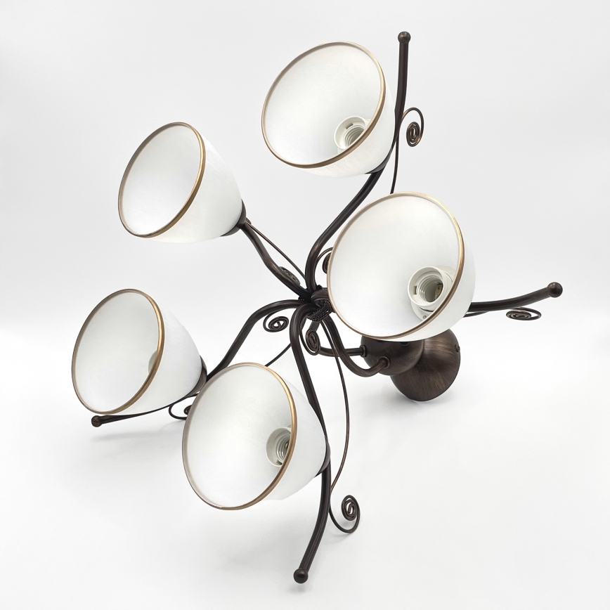 Brilagi - LED ytmonterad ljuskrona ANTICO 5xE27/60W/230V brons patina