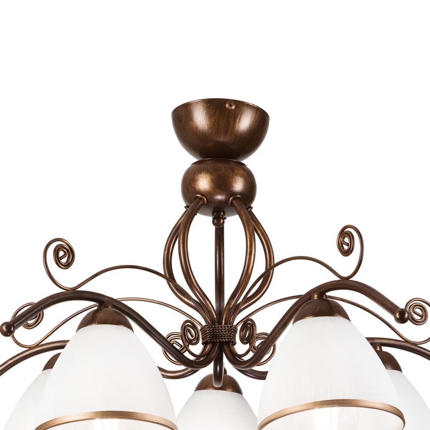 Brilagi - LED ytmonterad ljuskrona ANTICO 5xE27/60W/230V brons patina