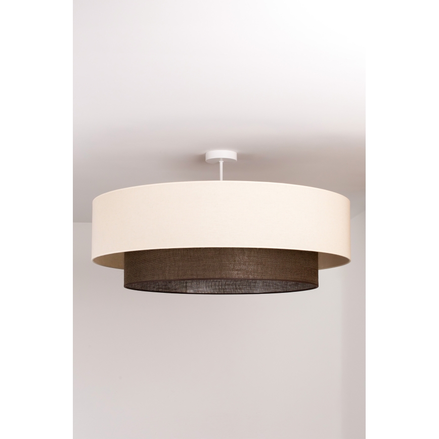 Brilagi - LED ytmonterad ljuskrona BOHO-stil 3xE27/15W/230V Ø 80 cm krämvit/brun