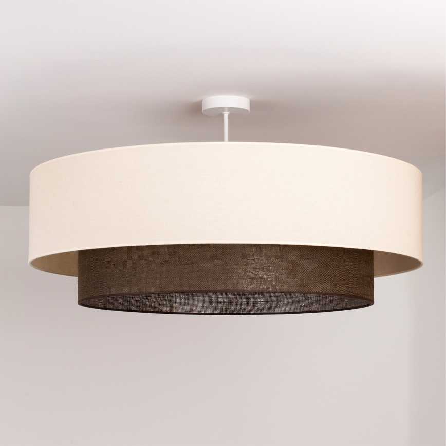 Brilagi - LED ytmonterad ljuskrona BOHO-stil 3xE27/15W/230V Ø 80 cm krämvit/brun