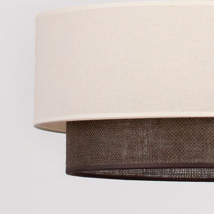 Brilagi - LED ytmonterad ljuskrona BOHO-stil 3xE27/15W/230V Ø 80 cm krämvit/brun