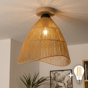 Brilagi - LED ytmonterad ljuskrona CERIA BOHO 1xE27/40W/230V Ø 50 cm brun/ek