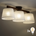 BRILAGI - LED ytmonterad ljuskrona LATTE 3xE27/15W/230V furu/vit