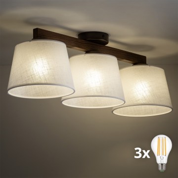 BRILAGI - LED ytmonterad ljuskrona LATTE 3xE27/15W/230V furu/vit
