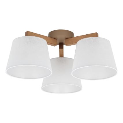 BRILAGI - LED ytmonterad ljuskrona LATTE SABIA 3xE27/15W/230V furu/vit