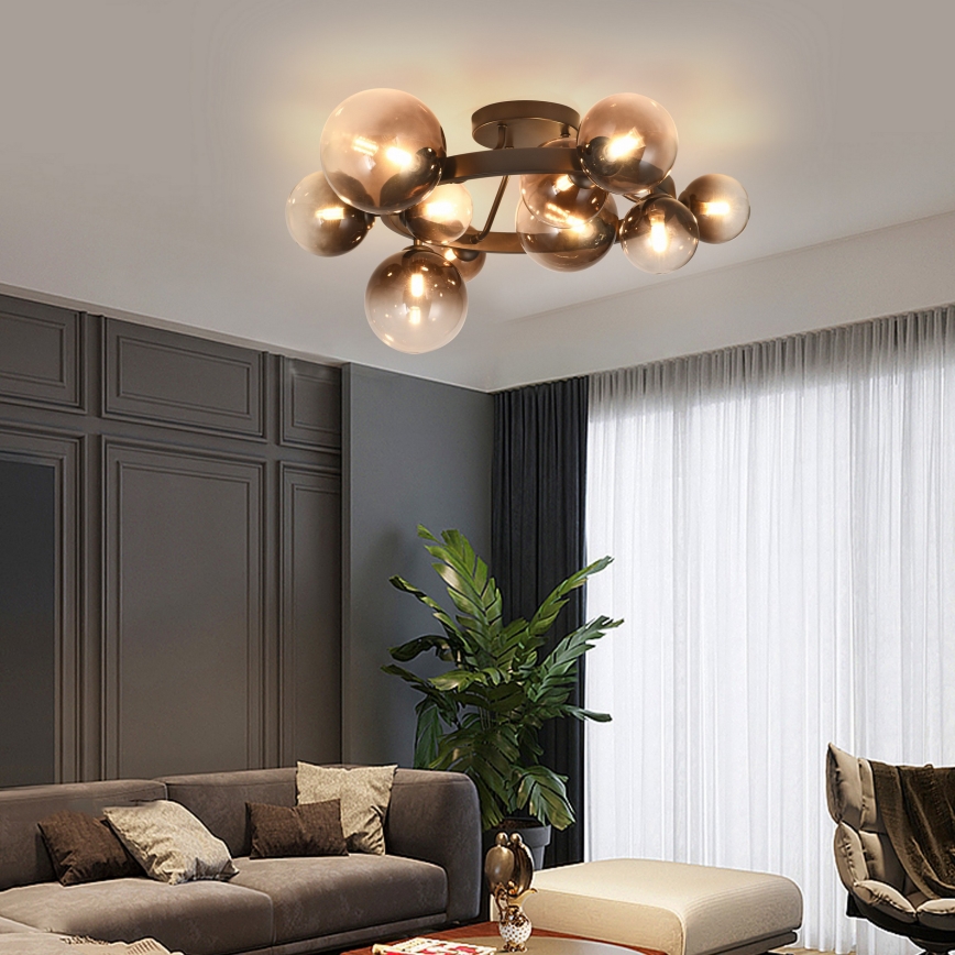 Brilagi - LED ytmonterad ljuskrona MILLA 10xG9/3W/230V brun/rökbrun