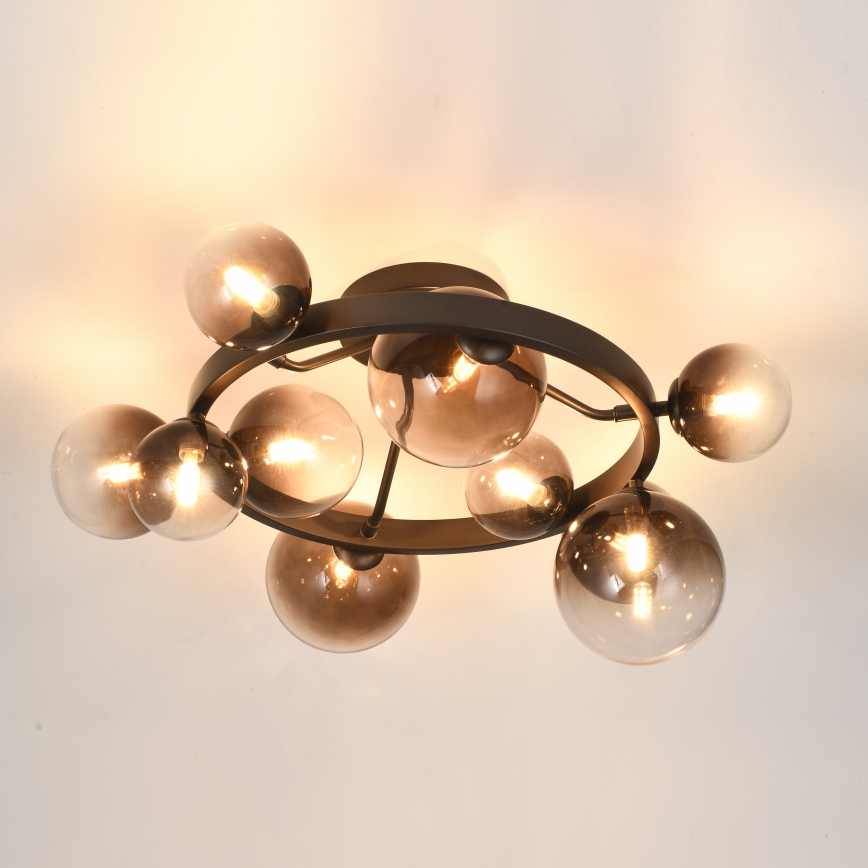 Brilagi - LED ytmonterad ljuskrona MILLA 10xG9/3W/230V brun/rökbrun