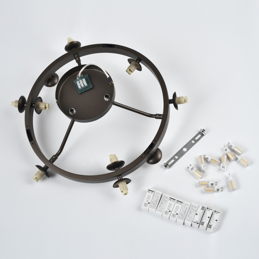 Brilagi - LED ytmonterad ljuskrona MILLA 10xG9/3W/230V brun/rökbrun