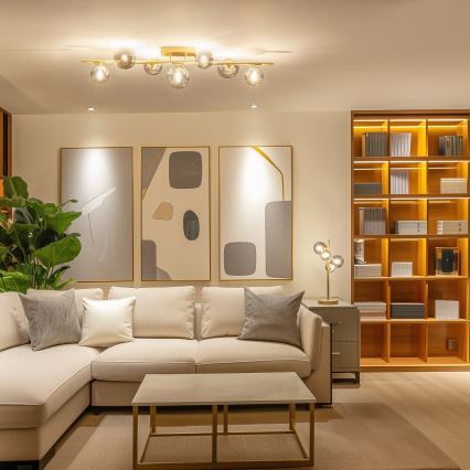 Brilagi - LED ytmonterad ljuskrona MILLA 7xG9/3W/230V guld/rökig