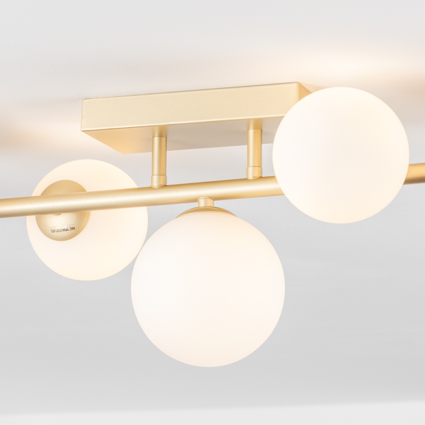 Brilagi - LED ytmonterad ljuskrona MILLA 7xG9/3W/230V guld/vit