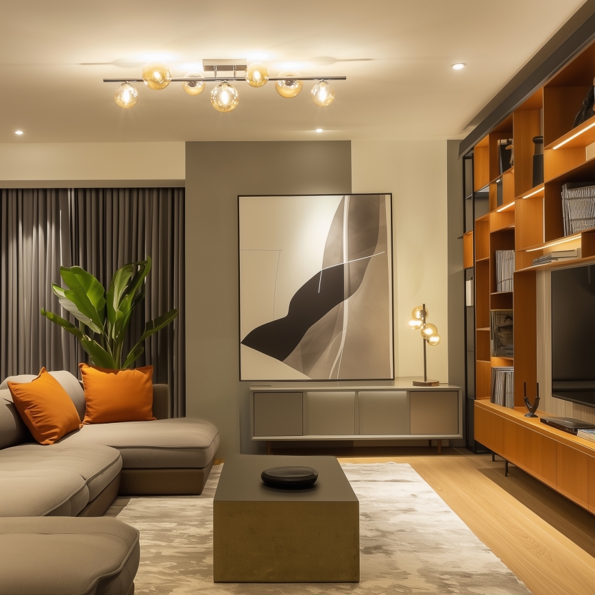 Brilagi - LED ytmonterad ljuskrona MILLA 7xG9/3W/230V svart krom/guld