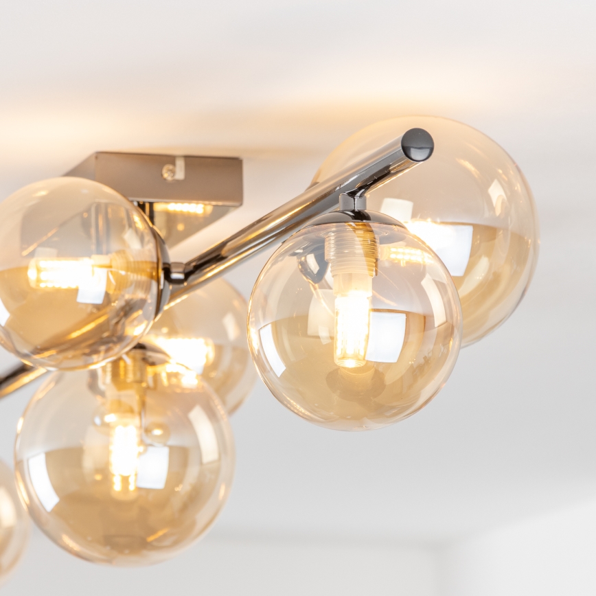 Brilagi - LED ytmonterad ljuskrona MILLA 7xG9/3W/230V svart krom/guld