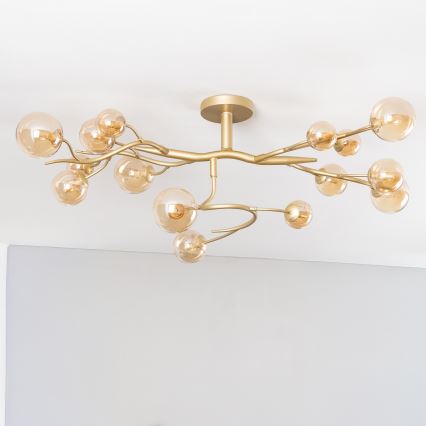 Brilagi - LED ytmonterad ljuskrona MISTEL 15xG9/3W/230V guld