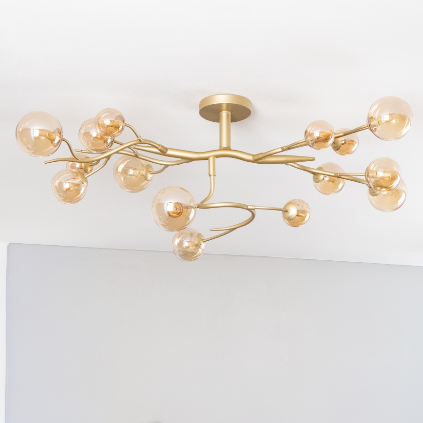 Brilagi - LED ytmonterad ljuskrona MISTEL 15xG9/3W/230V guld