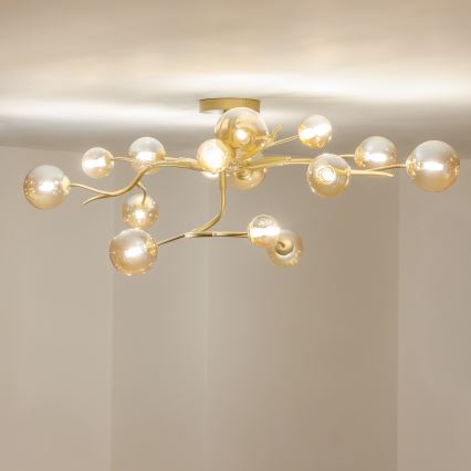 Brilagi - LED ytmonterad ljuskrona MISTEL 15xG9/3W/230V guld