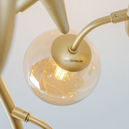 Brilagi - LED ytmonterad ljuskrona MISTEL 15xG9/3W/230V guld