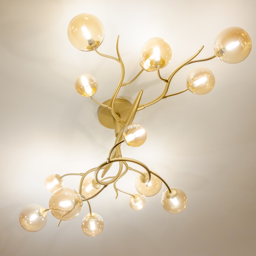 Brilagi - LED ytmonterad ljuskrona MISTEL 15xG9/3W/230V guld
