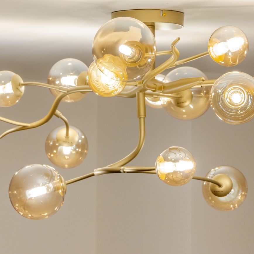 Brilagi - LED ytmonterad ljuskrona MISTEL 15xG9/3W/230V guld