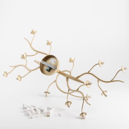 Brilagi - LED ytmonterad ljuskrona MISTEL 15xG9/3W/230V guld