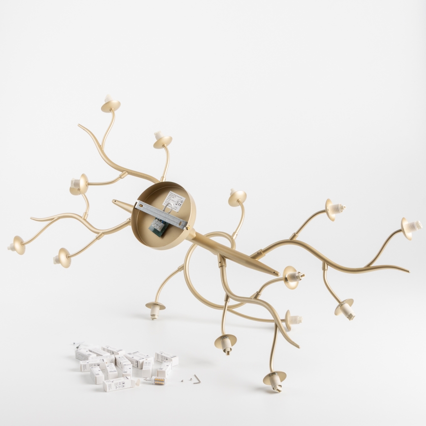 Brilagi - LED ytmonterad ljuskrona MISTEL 15xG9/3W/230V guld