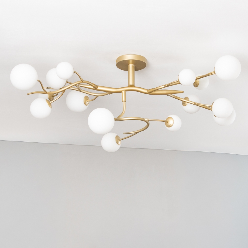 Brilagi - LED ytmonterad ljuskrona MISTEL 15xG9/3W/230V guld/vit