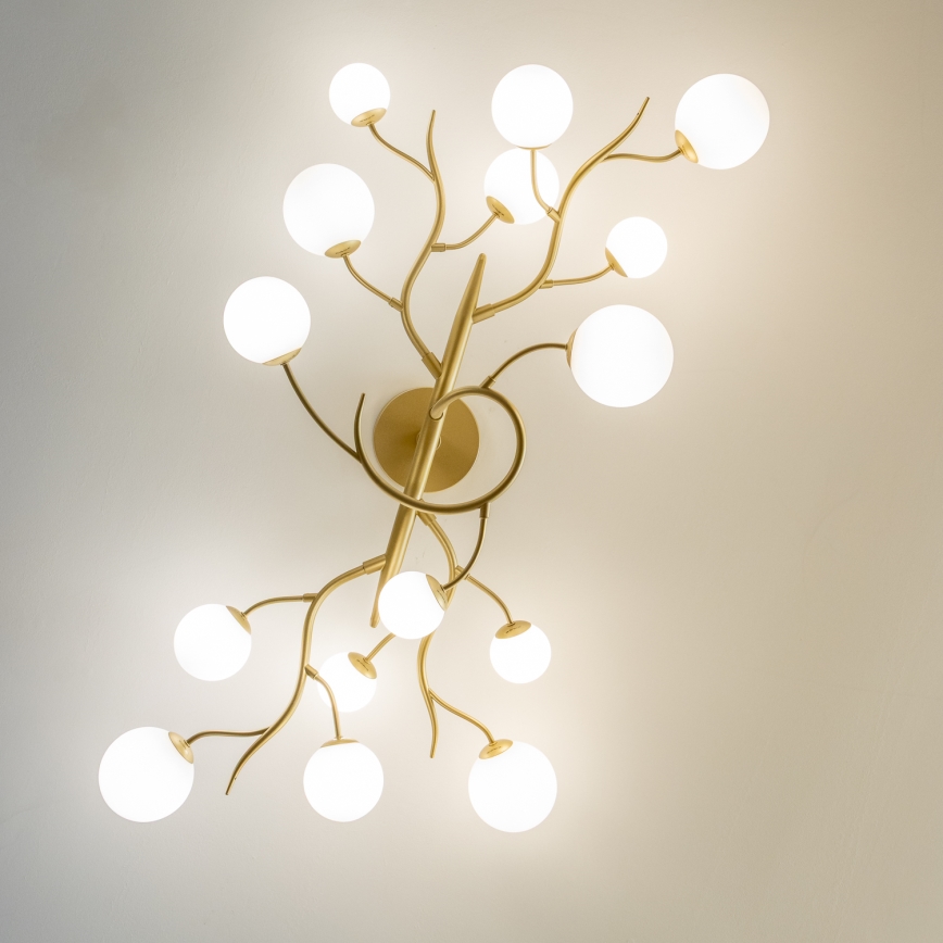 Brilagi - LED ytmonterad ljuskrona MISTEL 15xG9/3W/230V guld/vit