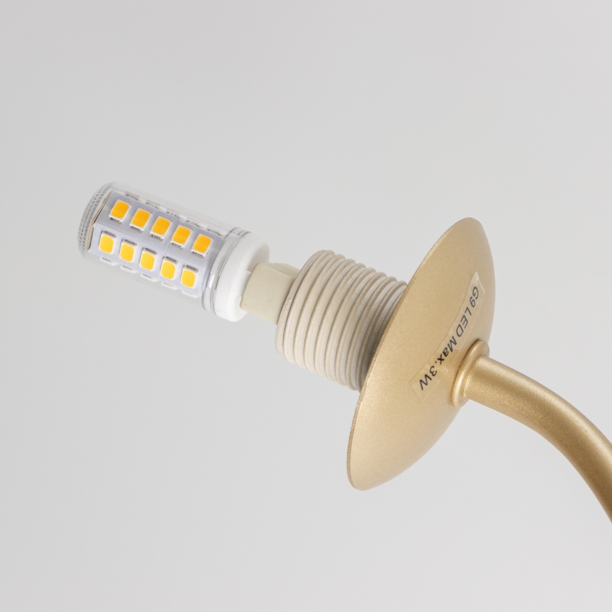 Brilagi - LED ytmonterad ljuskrona MISTEL 15xG9/3W/230V guld/vit