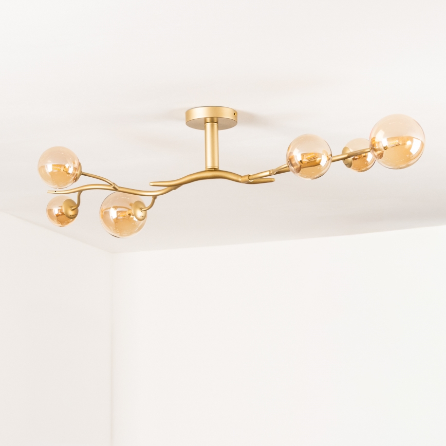 Brilagi - LED ytmonterad ljuskrona MISTEL 6xG9/3W/230V guld