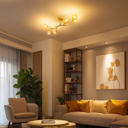 Brilagi - LED ytmonterad ljuskrona MISTEL 6xG9/3W/230V guld