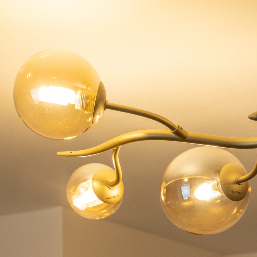 Brilagi - LED ytmonterad ljuskrona MISTEL 6xG9/3W/230V guld